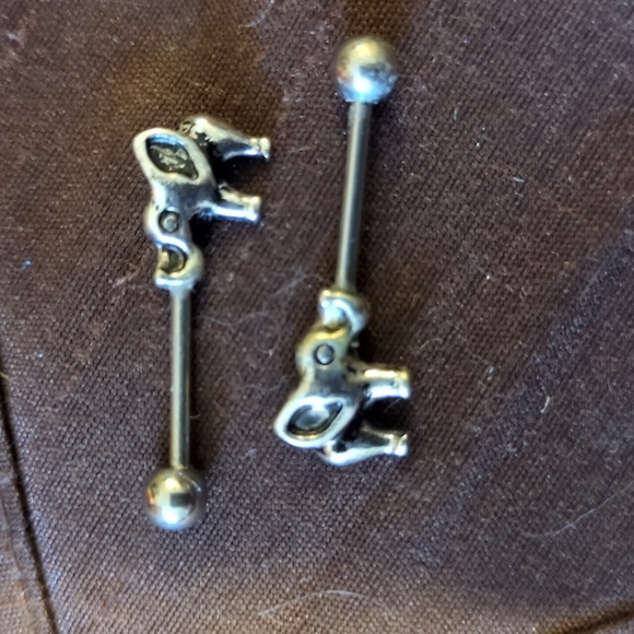 Pierced Nation Accessories - Pierced Nation 9/16 14 Gauge Elephant Nipple Rings 2pk Silver Tone - 14g New